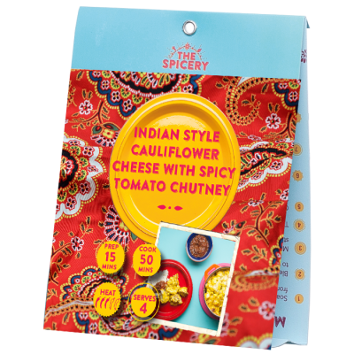 Indian Style Cauliflower Cheese with Spicy Tomato Chutney