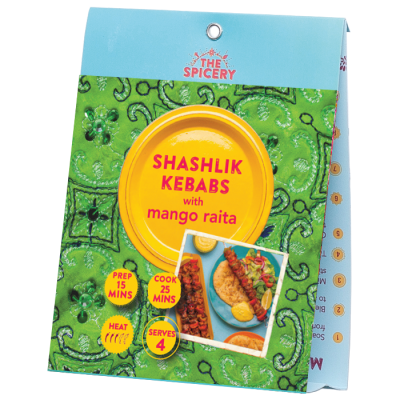 Shashlik Kebabs with Mango Raita